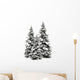 Pine trees isolated on white Wall Decal