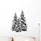 Pine trees isolated on white Wall Decal