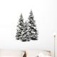Pine trees isolated on white Wall Decal