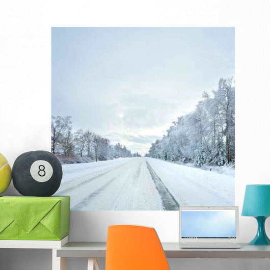 Winter Country Road Wall Decal