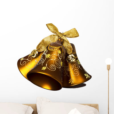 Christmas Bells Wall Decal shown on a wall