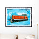 Train Stamp Red Railroad