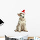 Malamute Puppy in Christmas Hat Wall Decal
