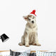Malamute Puppy in Christmas Hat Wall Decal