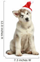 Malamute Puppy in Christmas Hat Wall Decal