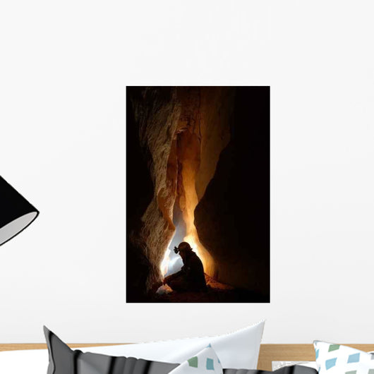 Cave Passage with Caver Wall Decal