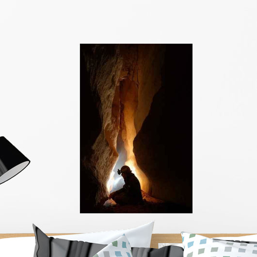 Cave Passage with Caver Wall Decal