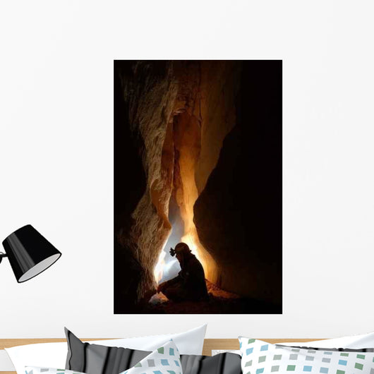 Cave Passage with Caver Wall Decal