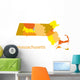 massachusetts vector map Wall Mural