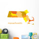 massachusetts vector map Wall Mural