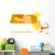massachusetts vector map Wall Mural
