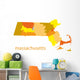 massachusetts vector map Wall Mural