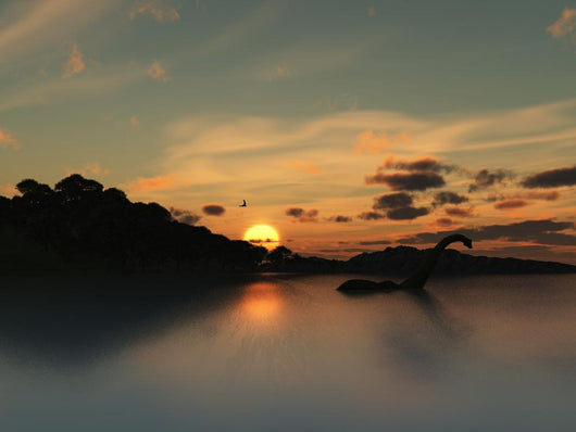 Loch Ness Monster in silhouette Wall Mural