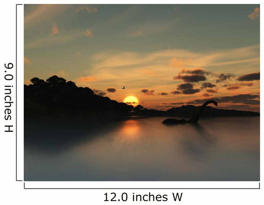 Loch Ness Monster in silhouette Wall Mural