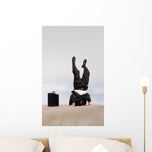 head in sand stand Wall Mural