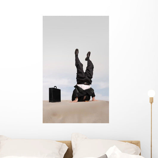 head in sand stand Wall Mural