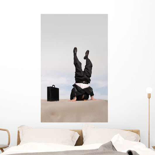 head in sand stand Wall Mural