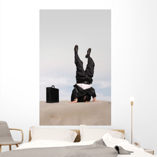 head in sand stand Wall Mural