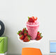 Strawberry smoothie on white background Wall Decal