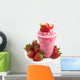 Strawberry smoothie on white background Wall Decal
