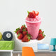 Strawberry smoothie on white background Wall Decal