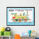 Togo Train Postage Stamp Wall Mural