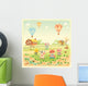 Baby farm animals in the countryside. Isolated vector objects. Wall Mural