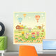 Baby farm animals in the countryside. Isolated vector objects. Wall Mural
