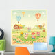Baby farm animals in the countryside. Isolated vector objects. Wall Mural
