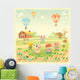 Baby farm animals in the countryside. Isolated vector objects. Wall Mural
