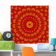 Aum Shanti Mandala - Red Gold Wall Mural