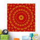 Aum Shanti Mandala - Red Gold Wall Mural