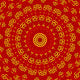 Aum Shanti Mandala - Red Gold Wall Mural