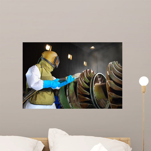 sandblast worker in the workshop Wall Mural