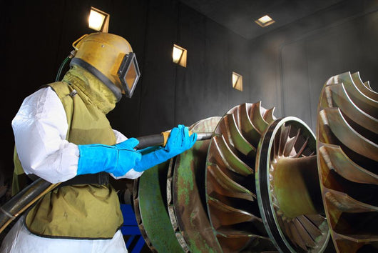 sandblast worker in the workshop Wall Mural