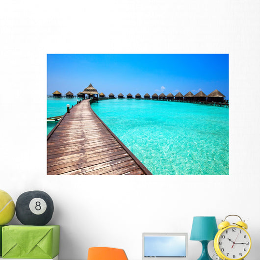 Maldives Villa on Piles on Water Wall Mural