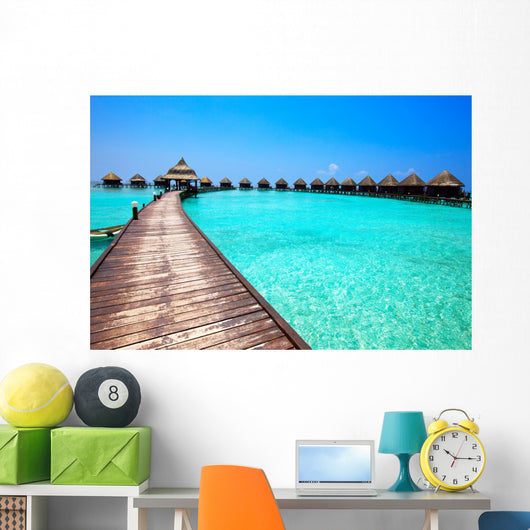 Maldives Villa on Piles on Water Wall Mural