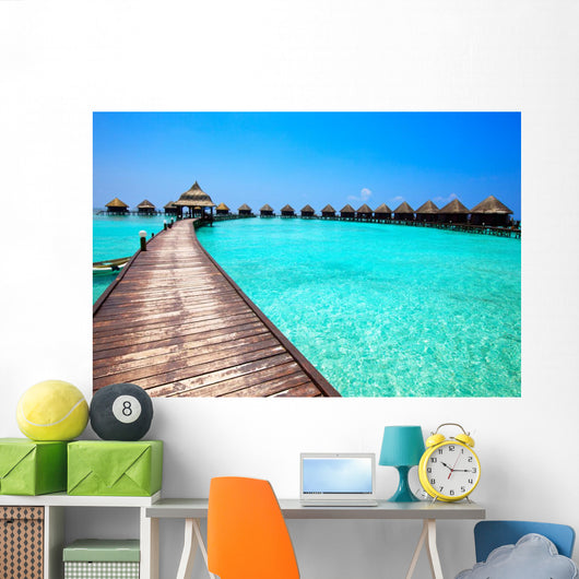 Maldives Villa on Piles on Water Wall Mural