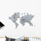 3D World Map Rendering Wall Decal