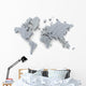 3D World Map Rendering Wall Decal