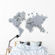 3D World Map Rendering Wall Decal