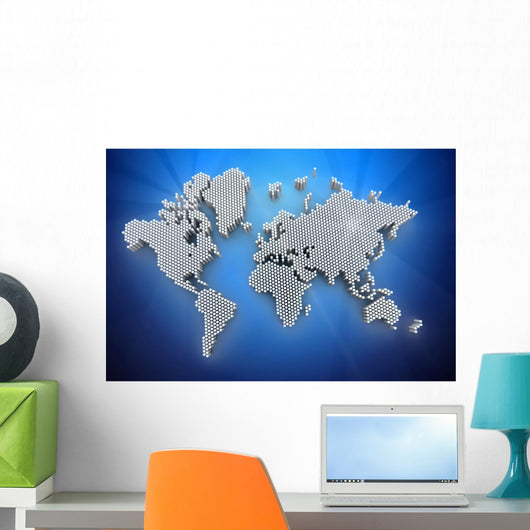 World Map Rendering Wall Mural