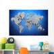 World Map Rendering Wall Mural