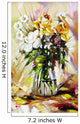 The vase with the flowers drawn by oil on a canvas Wall Mural