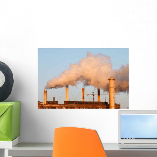 Factory with Smokestacks Wall Decal