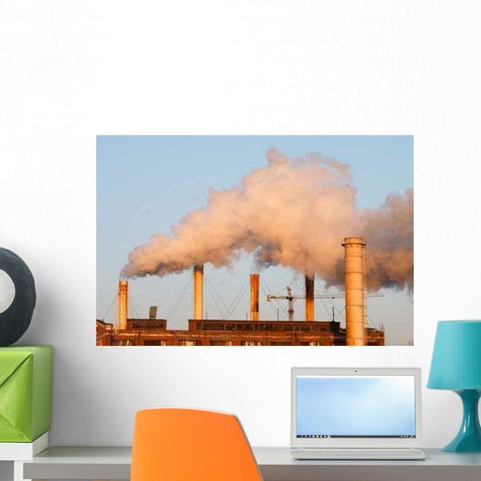 Factory with Smokestacks Wall Decal