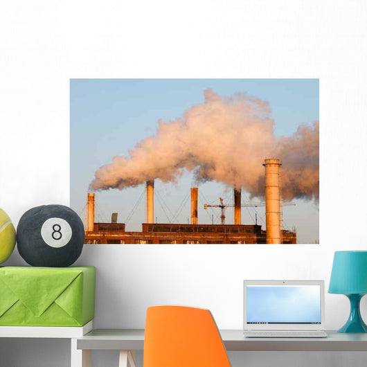 Factory with Smokestacks Wall Decal