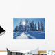 Winter Landscape Mountains Wall Decal Design 1