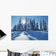 Winter Landscape Mountains Wall Decal Design 1