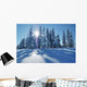 Winter Landscape Mountains Wall Decal Design 1